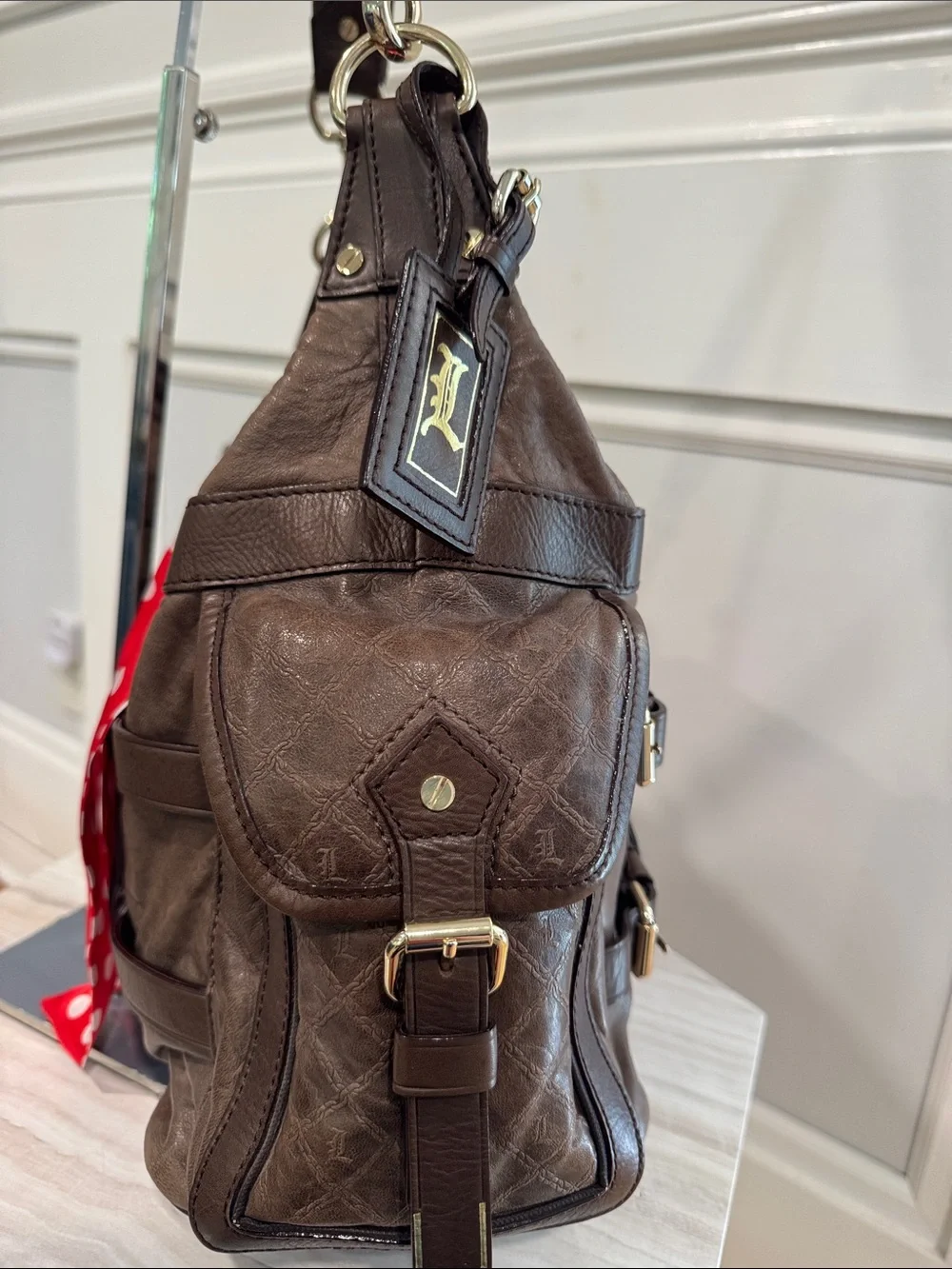 L.A.M.B. Bag Gwen Stefani LAMB Vintage Large Brown Leather Satchel